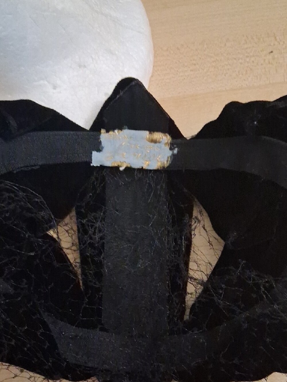 Vintage Black Velvet Veiled Hat 1950's $18 Firm - Picture 6 of 7